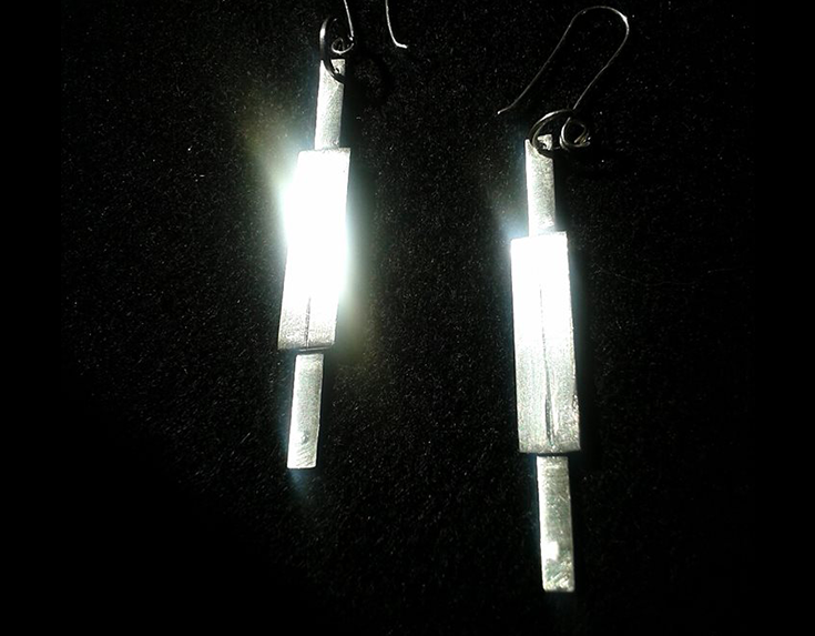 Pendientes Plata Fina Rail