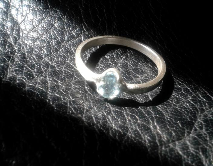 Anillo Aguamarina Plata Fina